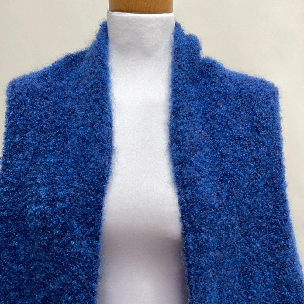 Cusbendale Women's Shawl Sweater Blue Mohair‎ Wool Blend Made in Ireland